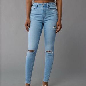 American Eagle Outfitters Light Blue Ripped Jeggings